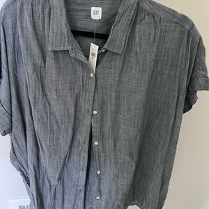 Navy button down shirt